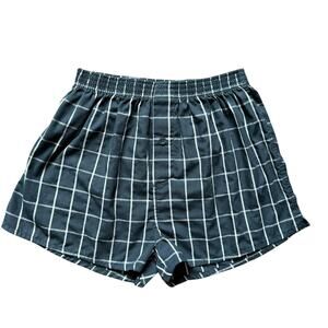 Primark Plaid Boxer Shorts Blue White Check Cotton Blend Size S